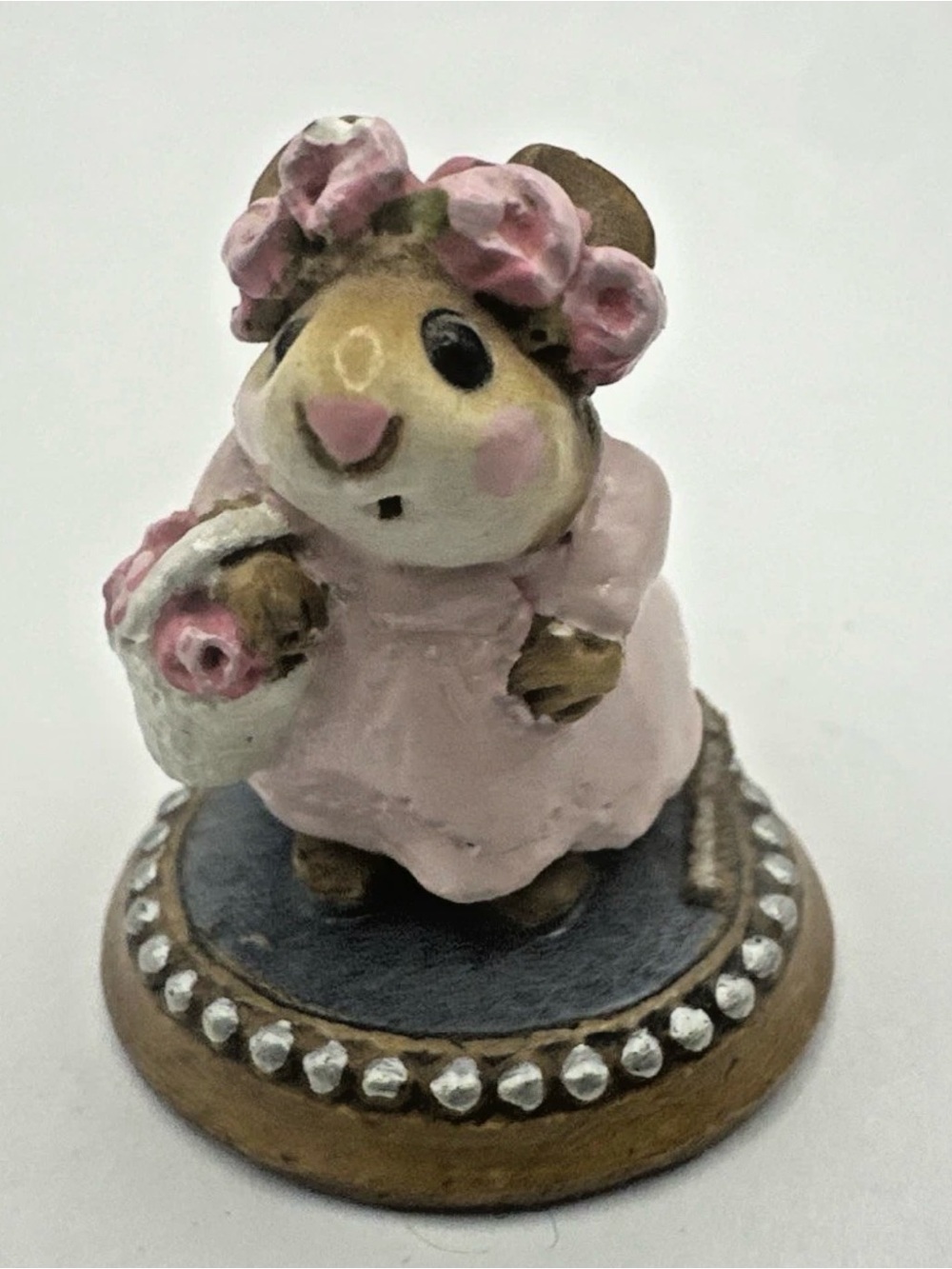 Wee Forest Folk C-6 Flower Girl 1988 Pink Dress Flowers WFF Annette Peterson